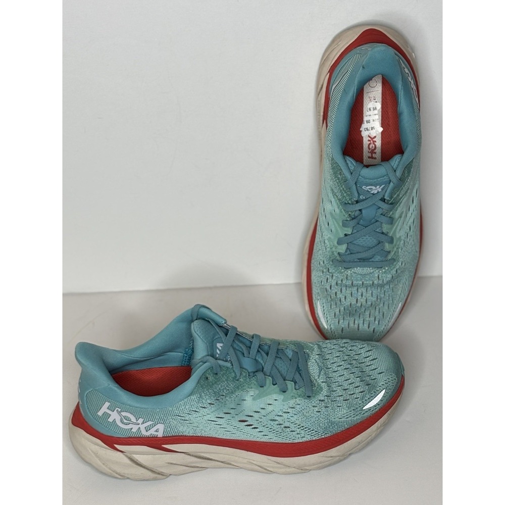 Hoka One One Clifton 8 Women's‎ Running Shoes 9.5 B Aquarelle Blue Sneakers